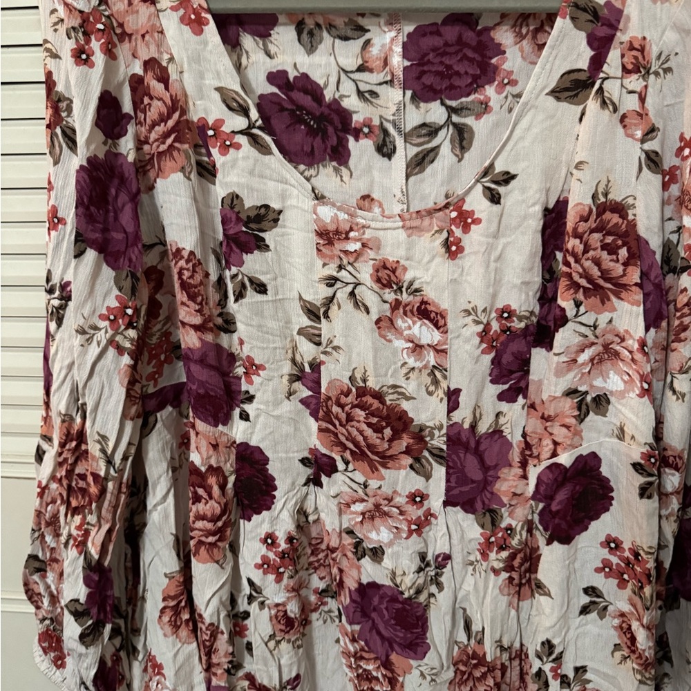 Torrid Floral Top with Rich Hues long sleeves size 2